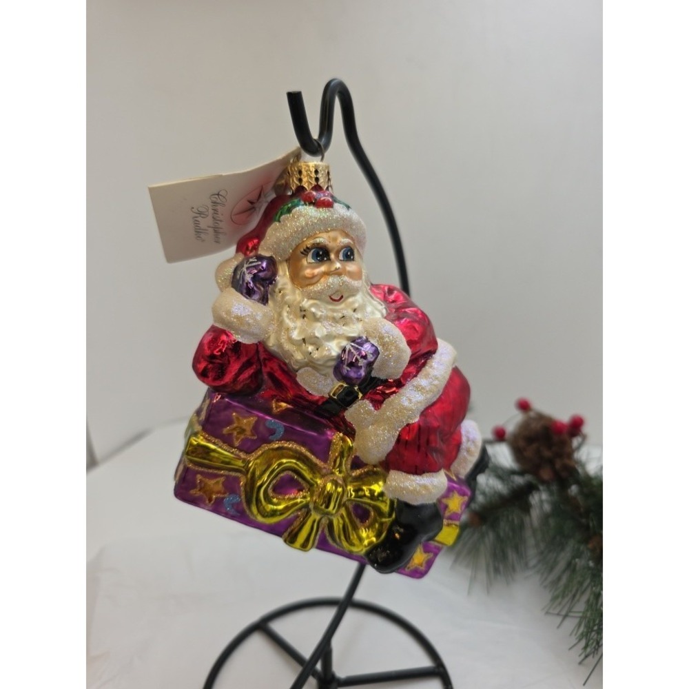 Christopher Radko Presently Resting Santa Ornament 2001 Poland 01-0437-0 4.5"